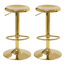 CAROLMADE Bar Stools Set of 2, Adjustable Metal Bar stools Swivel Counter Height Stool, Backless Barstools for Kitchen Island Pub, Gold