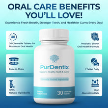 PurDentix Oral Health Probiotic – 4-Strain Formula for Healthy Gums, Teeth & Fresh Breath – 90 Chewable Tablets