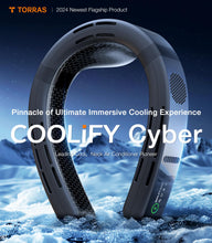 TORRAS [COOLiFY Cyber・2024 Flagship Neck Air Conditioner, Ultimate Immersive Cooling Portable Neck Fan Rechargeable with 6000mAh, Neck Cooler Neck Fans that Blow Cold Air for gifts