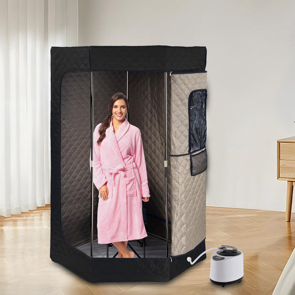 Personal Sauna for Home | Full Body Pentagon Sauna Room | with 3L 1200W Steamer, Folding Chair, Remote Control, Home Spa Relaxation for Gym Hot Tub