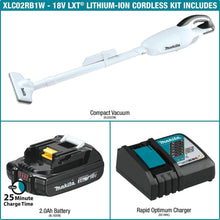 Makita XLC02RB1W 18V LXT Lithium-Ion Compact Cordless Vacuum Kit (2.0Ah) with 199553-5 Cyclonic Vacuum Attachment