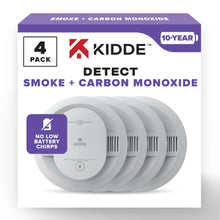 Kidde Smoke & Carbon Monoxide Detector, 10-Year Battery Powered, LED Warning Light Indicators, 4 Pack