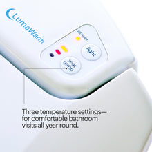 Brondell L60-EW LumaWarm Heated Toilet Seat with Night Light Three Temperature Settings, Gentle Close Lid, Easy Installation, Built-in Controls, Elongated, White