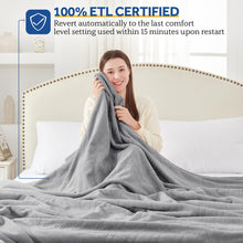 Sealy Electric Blanket King Size, Flannel Heated Blanket with 10 Heating Levels & 1-12 Hours Auto Shut Off, Fast Heating Warm Blanket, Machine Washable, Light Grey, 100 x 90 Inch