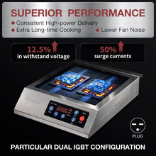 ChangBERT Portable Induction Cooktop 208-240V 3200W NSF Certified Commercial Range Countertop Burner Pro Chef Professional Hot Plate High Power 18/10 Stainless Steel Housing Glass