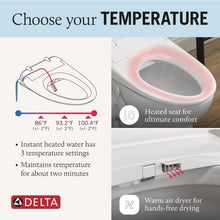 Delta Faucet Refresh Premium Elongated Electric Bidet Toilet Seat, Warm Water Bidet, Heated Seat Bidet, Bidet Attachment for Toilet, Toilet Seat Bidet, Bidet Toilet Seat Elongated, White 893006E-WH