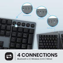 Perixx PERIBOARD-835BR Wireless Ergonomic Mechanical Keyboard - RGB Backlit - Low-Profile Brown Tactile Switches - Multi-Device Connection - Compatible with Windows and Mac OS X - US English