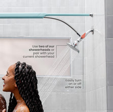 Tandem Shower by Boona - Dual Shower Head for Couples, High Pressure Double Shower Heads with 3 Flow Settings (One Showerhead, Retro Miami)