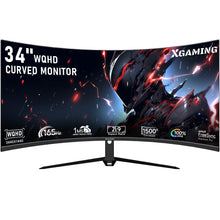 34-Inch Ultra WQHD Curved Gaming Monitor 3440 x 1440p, 180Hz, 100% sRGB, 1ms, FreeSync, 1500R Ultrawide 21:9, HDMI DisplayPort Display Build-in Speakers, VESA, Tilt Adjustable