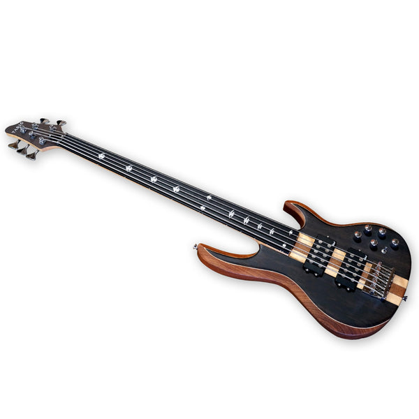 TARIO Fretless 5 string electric bass Guitar Millettia Laurentii Top Okoume body composite ebony fingerboard