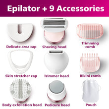 Philips Beauty Epilator Series 8000 5 in 1 Shaver for Women, Trimmer, Pedicure & Body Exfoliator + 9 Accessories, BRE740/14