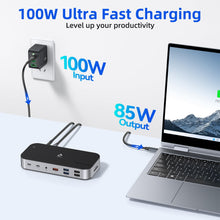 Laptop Docking Station,16 in 1 Docking Station USB C Docking Triple Monitor,USB C Dock Station with 3 HDMI,PD 100W, USB 3.1/3.0/2.0,RJ 45 Ethernet,SD/TF,Audio for Dell/Lenovo（Including Charging）