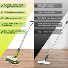 Cordless Electric Mop, Electric Spin Mop with LED Headlight and Water Spray, Up to 60 mins Powerful Floor Cleaner with 300ml Water Tank & Detachable Battery, Super Quiet Cleaning & Waxing