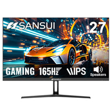 SANSUI 27 Inch Gaming Monitor 165Hz,Computer Monitor with Speakers,DP1.4 * 1,HDMI2.0 * 2 Ports, FHD 1080P 110% sRGB VESA Support Eye Cares (HDMI Cable Included ES-G27F2S)