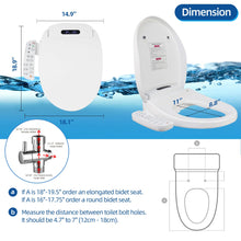 Bidet Toilet Seat Round, Smart Heated Toilet Seat with Unlimited Warm Water, Vortex Wash, Electronic Heated, Warm Air Dryer, Rear and Front Wash, LED Light, White