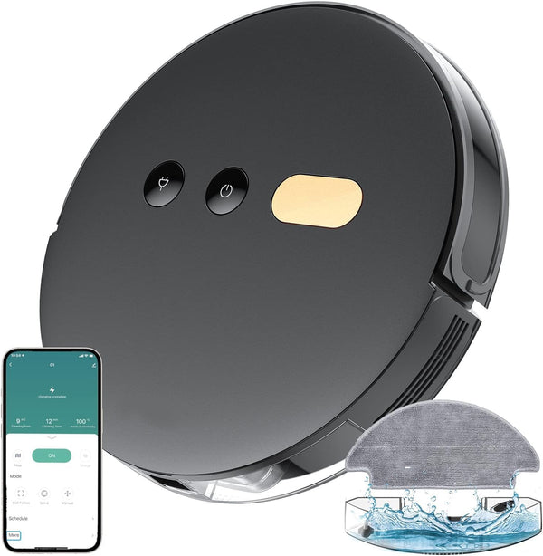 2-in-1 Robot Vacuum and Mop Combo - Robot Vacuum Cleaner with Air Aromatherapy, 8000Pa Super Suction, APP & Alexa Control, Self-Charging, Maps Multiple Floors, Ideal for Pet Hair/Carpets/Hard Floors