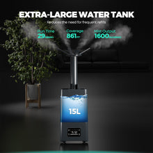 MARS HYDRO Plant Humidifier 15L,with Adjustable Humidity,Timer Function,Ultrasonic Precise and Silent Operation,No-Leak Seal for Grow Tent,Indoor Planting,Greenhouse,Bedroom