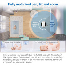 VTech RM7764-2HD Smart WiFi 2 Camera BabyMonitor, 360° Pan&Tilt, 10X Zoom, 7” HD Display & NightVision, Soothing Sounds, 2-Way Talk, Temperature & Motion Detection