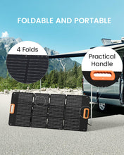 NURZVIY 100 Watt Portable Solar Panel for Power Station, Waterproof Foldable Solar Cell Solar Charger for RV, Camping, Off Grid Living