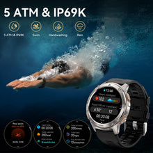 AMAZTIM Smart Watch, 60 Days Extra-Long Battery, 5ATM Waterproof Swimming Diving, Full Metal military tactical, Answer/Make Call, 1.43