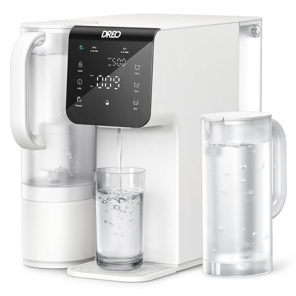 Dreo Reverse Osmosis Water Filter Countertop, 7-Stage RO Water Filtration System, 3:1 Pure to Drain, Portable Water Pitchers for Home Kitchen, No Installation, Reduce TDS, BPA Free