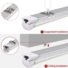 VShape 10 Pack 8FT LED Shop Light, 100W 13000LM 6000K, Super Bright, T8 LED Garage Light, No RF & FM Interference Linkable Shop Light, 8 Foot LED Shop Lights Hardwired Installation