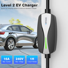 SEGUMA Level 1/2 EV Charger, 16Amp Electric Car Charger Portable EV Charger 25FT Cable with NEMA 6-20 Plug and NEMA 5-15 Adapter, Home Mobile EV Charging Station for J1772 BEVs/PHEVs 110V-240V(Black)