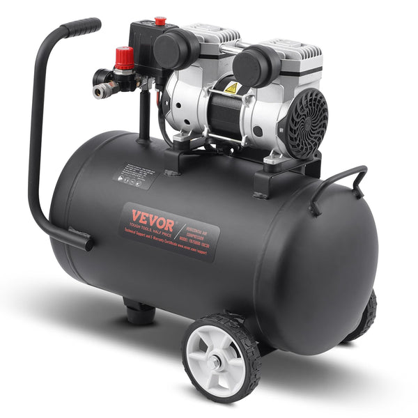 VEVOR Air Compressor, 8 Gallon Steel Tank, 1HP 2.2 CFM@90 PSI Oil Free Air Compressor & Max. 120PSI Pressure, 80dB Ultra Quiet Portable Compressor, for Auto Repair, Tire Inflation, Spray Painting