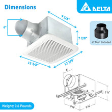 DELTA ELECTRONICS (AMERICAS) LTD. Breez Signature Exhaust Bathroom Fan Energy Efficient Quiet Operation Motor with Dual Speed and LED Indicator Light, 80/110 CFM, White