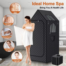 KJLQDZSW Portable Full Body Sauna Box, 1000W Personal Steam Sauna Tent Steam Room with 3L Steam Machine, 110V, 9 Temperature Levels, Black