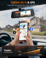 WOLFBOX G900 PRO Mirror Dash Cam with STARVIS 2 IMX678, 12 inches Rear View Mirror Camera with Front 4K and Rear 2.5K, Included 128GB Card, Voice Control, 5.8GHz WiFi, Loop Recording, G-Sensor & GPS