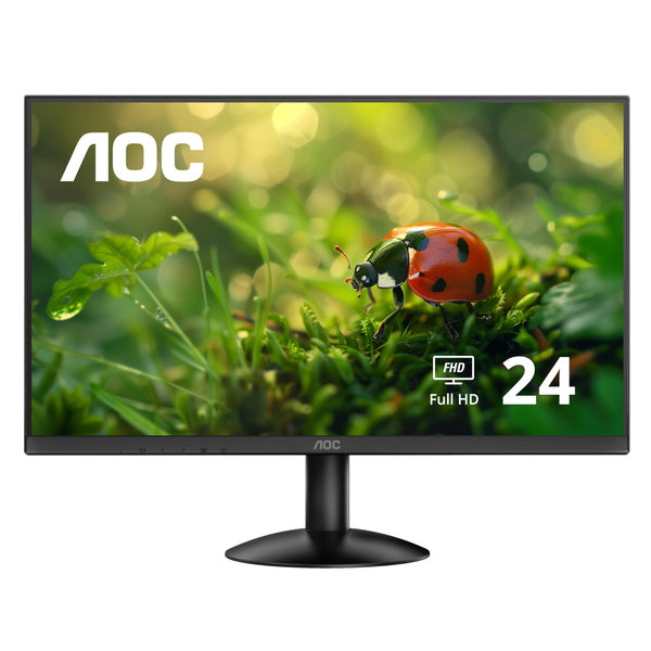 AOC 24B30H2 24” Frameless IPS Monitor, FHD 1920x1080, 100Hz, 106% sRGB, for Home and Office, HDMI x1 VGA x1, Low Blue Mode, VESA Compatible, Black