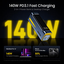 AOHI 140W PD3.1 Laptop Power Bank 40000mAh Fast Charging Station, The Future Starship 2 in 1 Camping Large Portable Charger for MacBook Pro/Air, iPad Pro, iPhone 16 Pro Max,Galaxy,Steam Deck, Grey