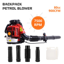 Leaf Blower, Gas Blower, Gas Leaf Blower for Lawn Care, 2-Stroke Engine 900CFM Air Volume 2.3L Tank Leaf Blower 80CC Gas Powered Backpack Snow Blower (Red)