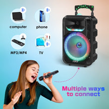 Updated Karaoke Machine for Adults and Kids Portable Bluetooth Speaker with 2 Wireless Microphones New 10