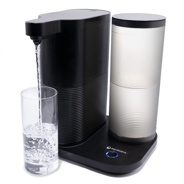 Aquasana Countertop Water Filter System for Drinking Water - Clean Water Machine - Removes 97% of Chlorine from Tap Water - Compact Water Filtration for Kitchen - Filtered Water Dispenser