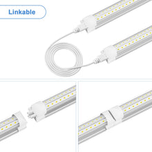 ONLYLUX 5ft LED Shop Light Fixture, Linkable 6500K Daylight White Tube Light, High Output, Double Sided V Shape T8 Integrated 5 Foot Led Bulbs for Garage,Warehouse,Clear Lens 10-Pack