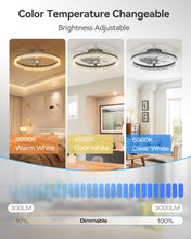 addlon Ceiling Fans with Lights and Remote, 20'' Low Profile Ceiling Fans, 3000-6000K Dimmable Modern Flush Mount LED Fan Light, Fandelier Ceiling Fan for Bedroom, Kitchen, Living Room, Black