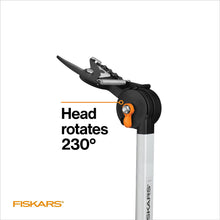 Fiskars 2-in-1 Extendable Tree Pruner and Pole Saw (Extends 7.9 - 12 feet) with Rotating Head, Pruning Stik Model with15-Inch Double-Grind Saw Blade, and Double Locking System