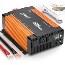 Ampeak 2000W Power Inverter Conversion Efficiency 89.37% Inverter 12V to 110V 3AC Outlets Dual 5V/3.1A USB Ports Modified Sine Power Inverters for Vehicles