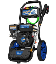 TOOLCY 3400 PSI Gas Pressure Washer, 2.8 GPM, Gas Powered Gas Power with Soap Tank, Reinforced Pump, 212cc OHV Engine, 35 Feet Pressure Hose, Quick Connect Swivel Pressure Gun, 5 Nozzles for Homes