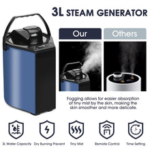 Portable Steam Sauna, Steam Saunas for Home, Personal Sauna for Home, Pop up Sauna Box Tent with 3 L Steamer, 9 Levels, UV Atomization,90 MinTimer, Remote Control, Folding Chair-Blue