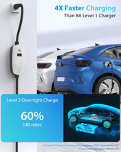 Level 1 EV Charger 110V/240V - EVDANCE Portable Electric Car Charger 6-16A Adjustable, J1772 Charger with 25 FT Charging Cable, NEMA 6-20 & 5-15 Plug-in EV Charging Station for Electric Car