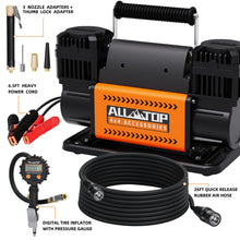 ALL-TOP Dual Cylinder Air Compressor with Digital Pressure Gauge Tire Inflator Kit, 12V Portable Inflator 12.35ft³/Min, Offroad Air Pump for Truck Tires, Heavy Duty Max 150 PSI for 4x4 Vehicle & RV