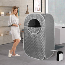 Portable Steam Sauna, Personal Sauna for Home,Steam Sauna,Sauna Box Sauna Tent with 3L Steamer, UV Atomization, Cycling Timer and 9 Levels - Silver