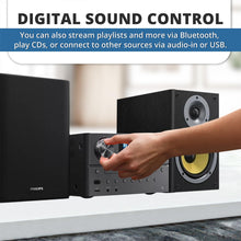 Philips Bluetooth & WiFi Stereo System for Home with CD Player, Spotify, Internet Radio, FM Radio, MP3 Playback, Crisp Highs and Rich Bass 100W, Remove Control Included