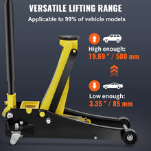 VEVOR 3 Ton Low Profile, Heavy-Duty Steel Racing Floor Jack with Dual Pistons Quick Lift Pump, Lifting Range 3.35