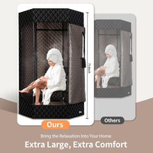 PEEKO Portable Sauna for Home, Full Size Personal XL 6'3'' Hexagon Steam Sauna Tent with 4L 1500W Steamer, Pocketed Foldable Chair, Customized Sweat Mat and Remote Control