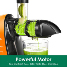 Slow Masticating Juicer,Brecious Cold Press Juicers with 2 Speed Modes & Quiet Motor,Juicers Machines Vegetable and Fruit with Reverse Function,Celery Juicer,BPA-Free,Easy to Clean (Orange)