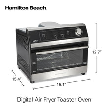 Hamilton Beach Digital Air Fryer Toaster Oven Combo, 10 Ways to Cook, 4 Preset Functions, Stay On & 1800 Watts, LED Capacitive-Touch Controls, 2 Rack Positions, Fits 12” Pizza, Black & Stainless Steel